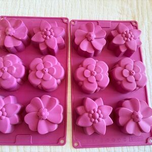 Silicone Flower Mold Set - Bright Pink
